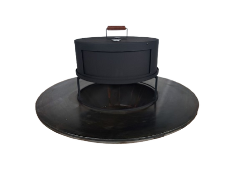 Four à pizza extérieur Forno di Tonio en acier carbone, compatible avec le brasero Random 100, atteignant 600°C avec pierre réfractaire pour cuisson rapide et homogène de pizzas napolitaines