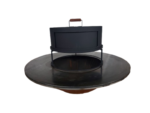 Four à pizza extérieur Forno di Tonio en acier carbone, compatible avec le brasero Random 100, atteignant 600°C avec pierre réfractaire pour cuisson rapide et homogène de pizzas napolitaines