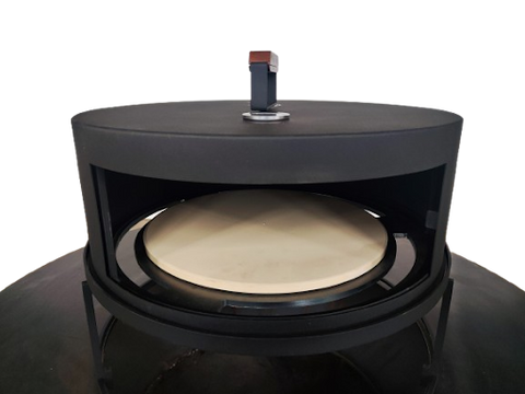Four à pizza extérieur Forno di Tonio en acier carbone, compatible avec le brasero Random 100, atteignant 600°C avec pierre réfractaire pour cuisson rapide et homogène de pizzas napolitaines