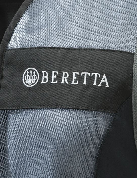 Gilet de tir Beretta Uniform Pro 20.20 Micro pour femme, en filet respirant et coton élastique, doté de détails perforés pour une ventilation optimale, idéal pour les compétitrices, avec poches extensibles et coupe élégante.